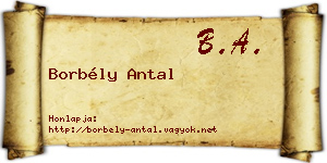 Borbély Antal névjegykártya